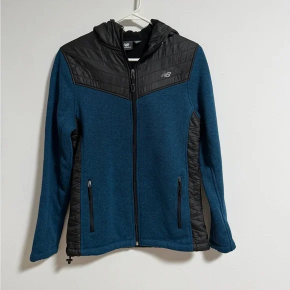 New Balance Teal and Black Hooded Jacket - Picture 1 of 13